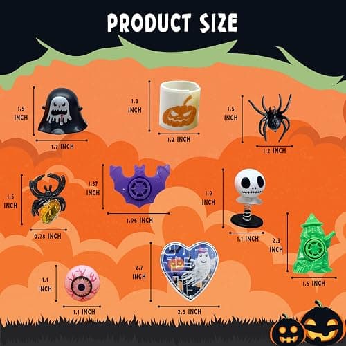 THE PARTY PENGUIN Halloween Favors Bundle for Kids | Trick or Treat Party Supplies with Gem Rings, Whistles, Bounce Balls, Games, Spiders,Toys & More | Halloween Goodie Bag Fillers & Classroom Prizes thumbnail 5
