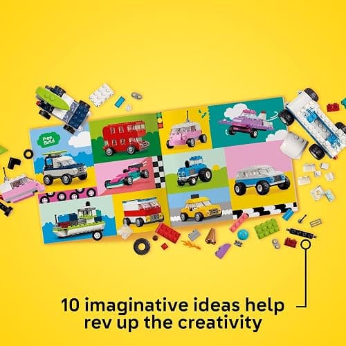 LEGO Classic Creative Vehicles, Colorful Construction Brick Building Kit with Ice Cream Truck, Police Car Toy, Model City Cars and More, Gift or Car Toy for Boys, Girls and Kids Ages 5 and Up, 11036 thumbnail 5