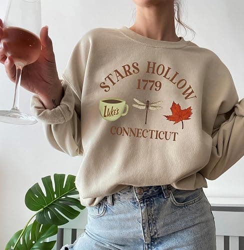 Stars Hollow Connecticut Crewneck Sweatshirt - Fall Vibe Sweater for Fans thumbnail 5