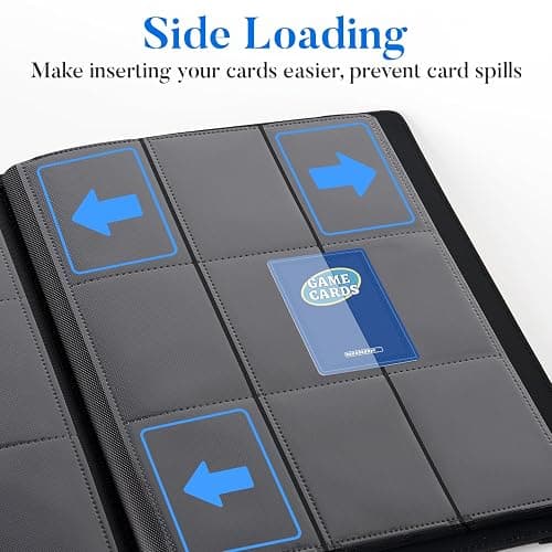 Premium 9 Pocket Card Binder for 540 Cards, Fabmaker PU Trading Card Binder | Sturdy Card Collection Album, Side-Loading, Sleek Card Holder Folders for Game Cards & Sports Cards, Turquoise thumbnail 6