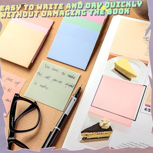 Jetec 500 Sheets Transparent Sticky Notes Bulk 3x3 Pastel See Through Sticky Notes Clear Books Annotation Tabs Self Adhesive Waterproof Translucent Memo Pad for Office Bible(Mixed Color,Vintage) thumbnail 8