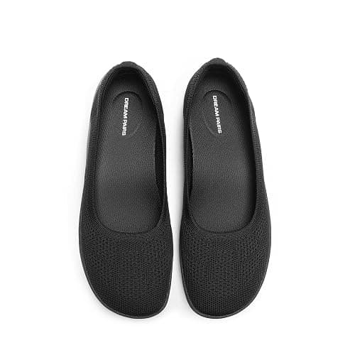 DREAM PAIRS Womens Ballet Wide Toe Arch Support Knit Flats | Foldable, Easy to be Tucked, Non-slip, Breathable Comfort Barefoot Flats Shoes - Image 1