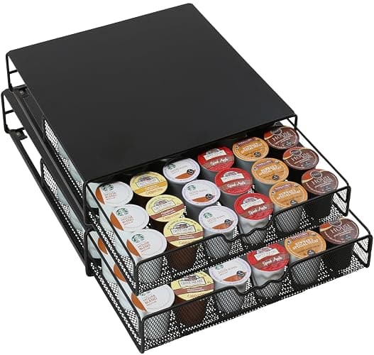 DecoBrothers K-Cup Holder Drawer for 36 Coffee Pods Storage, Black thumbnail 4