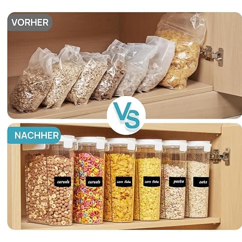 Vtopmart Cereal Containers Set, 3 PCS Airtight Food Storage Container with Flip-Top Lids, Plastic Organizer Dispenser for Kitchen, Pantry Organization (135.2oz/4L) thumbnail 4