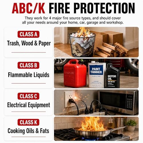 Small Fire Extinguisher for Home & Car – (4-Pack, 1.32lb Each) Portable ABC Chemical Powder Fire Extinguishing Spray | for Kitchen Grease, Electrical, Vehicle & Garage Fires, Easy to Use thumbnail 5