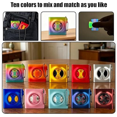 Zorbles 3D Printed Clicker Fidget Rolling Ball Keychain with Portable Storage Box,Stress Relief Desk Fidget Toy for Adults thumbnail 6