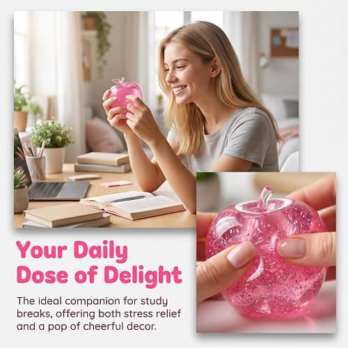 Slush Apple Squishy, Clear Apple Shaped Stress Ball, Soft Slow‑Rise Slush Fidget Ball, Squeeze Toy for Adult (Green 1PCS) thumbnail 6
