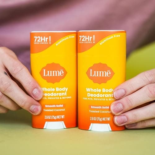 Lume Whole Body Deodorant - Smooth Solid Stick - 72 Hour Odor Control - Aluminum Free, Baking Soda Free and Skin Safe - 2.6 Ounce (Pack of 2) (Toasted Coconut) thumbnail 7