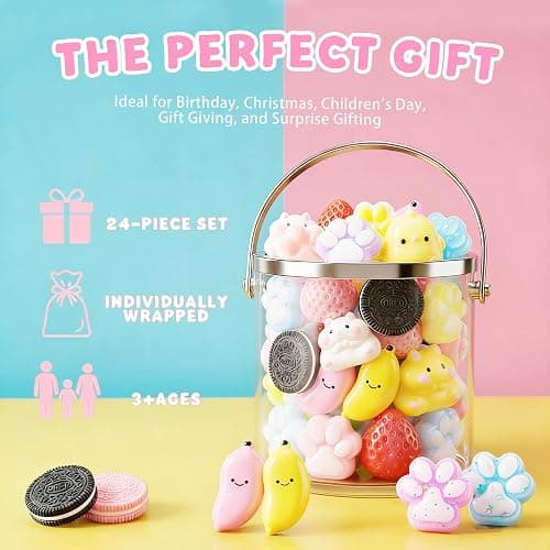 OORAMOO Squishy Pack, Fidget Toys Kit, Include taba Squishies Party Favors for Kids 4-8 8-12 Treasure Box Toys for Classroom Birthday Xmas Gifts for Girls Boys Goodie Bag Stocking Stuffers for Teens thumbnail 7