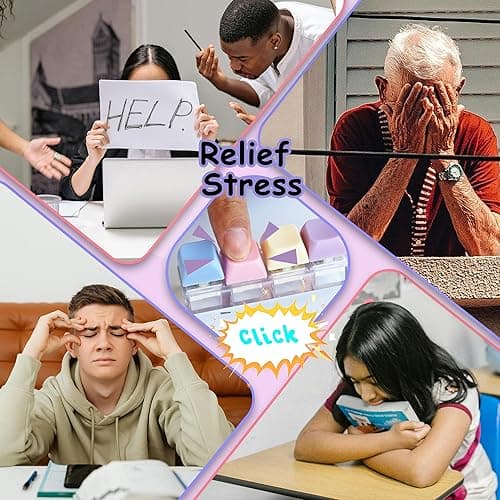 2 PCS Keyboard Fidget Toy, Keyboard Fidget Keychain 4-in-1 Keyboard Decompression Button Finger Clicker Toys, Button Stress Relief Fidget Gifts to Relief Stress (Purple Blue Pink Orange) - Purple Blue Pink Orange thumbnail 7