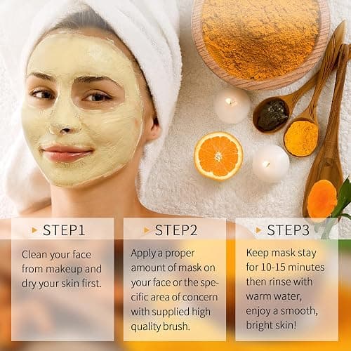 SHVYOG Vitamin C Face Mask with Kaolin Clay and Turmeric for Dark Spots, Dull Skin, Skincare Facial Mask for Controlling Oil and Refining Pores 5.29 Oz thumbnail 8
