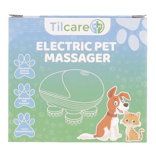 Tilcare Handheld Pet Massager for Dogs and Cats Electric Cat and Dog Massage Tool - Head and Back Scratcher for Relieving Tension, Tight Muscles and Stiffness with Four Rotating Massage Heads thumbnail 13