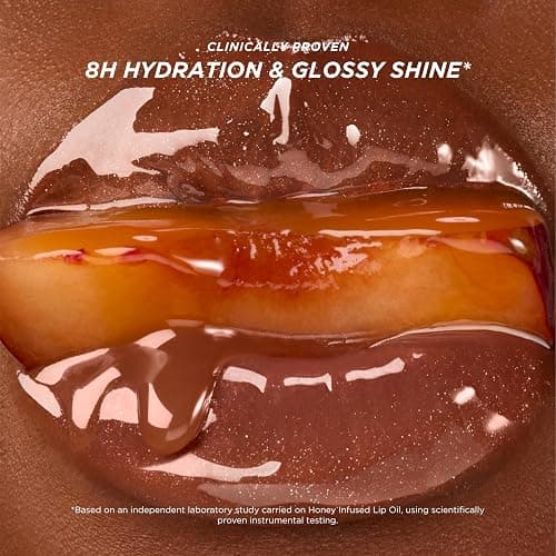 Gisou Honey Infused Lip Oil (0.27 Fl Oz) - Glazed Plum | Sheer nude shimmer, sweet sugar plum scent, intense hydration & glossy shine, no stickiness thumbnail 4