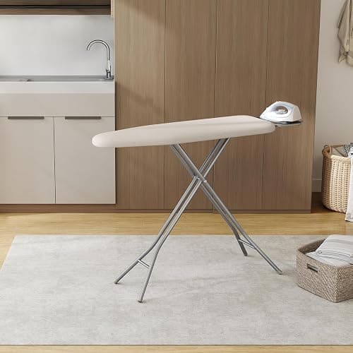 Yaheetech Foldable Ironing Board, Heavy Duty Iron Board with 9 Adjustable Heights, 4 Layer Cover and Safety Iron Rest, 52X14 Compact and Space Save Iron Board for Home Laundry Room Use, Beige thumbnail 2