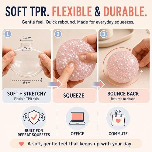 DIY Stress Ball Making Kit, 12 Empty Squishy Skins, Fillers, Slime & Clay | Extended-Neck Craft Kit, 20 Neck Protector Rings, 7 Colors, for Adults & Teens, ASMR Squeeze thumbnail 8