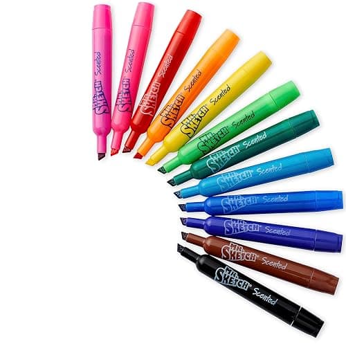 Mr. Sketch Scented Markers, Chisel Tip, Assorted Colors, 12 Count thumbnail 6