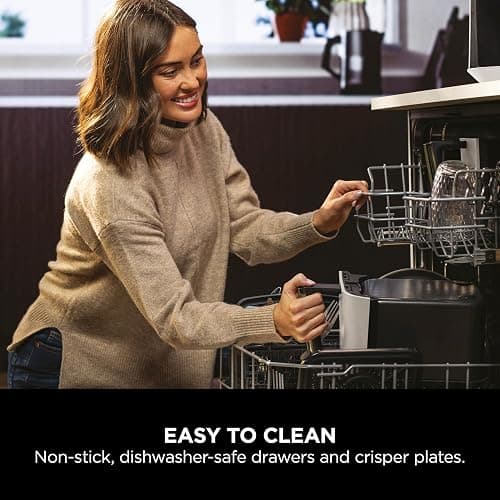 Ninja MAX Dual Zone Digital Air Fryer, 2 Drawers, 9.5L, 6-in-1, Uses No Oil, Air Fry, Max Crisp, Roast, Bake, Reheat, Dehydrate, Non-Stick, Dishwasher Safe Baskets, Stone Gold DZ400UKSTGD thumbnail 2