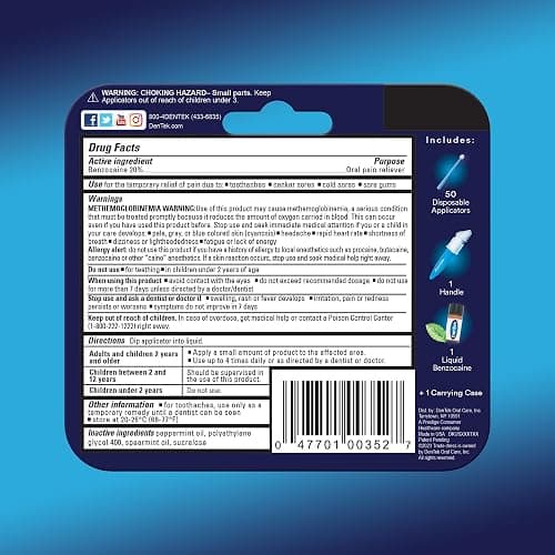 DenTek Instant Oral Pain Relief with Benzocaine for Toothache Pain Relief, 50 Disposable Applicators thumbnail 7
