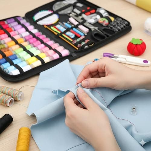 Forypretty Sewing Kit for Adults, 240 PCS Needle and Thread Kit for Sewing with Tailor Scissors & Accessories, 43 XL Thread Spools, Travel Sewing Kit for Beginners,2026 Christmas Gifts for Mom Grandma thumbnail 5