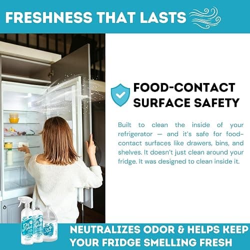 Oh Yuk Fridge Cleaner Spray + Concentrate Combo, Makes 5 Bottles | Spray + 16 oz Concentrate, Makes 5 Bottles, Cleans Inside Fridge, Food-Contact Safe, Biodegradable, Vegan thumbnail 4