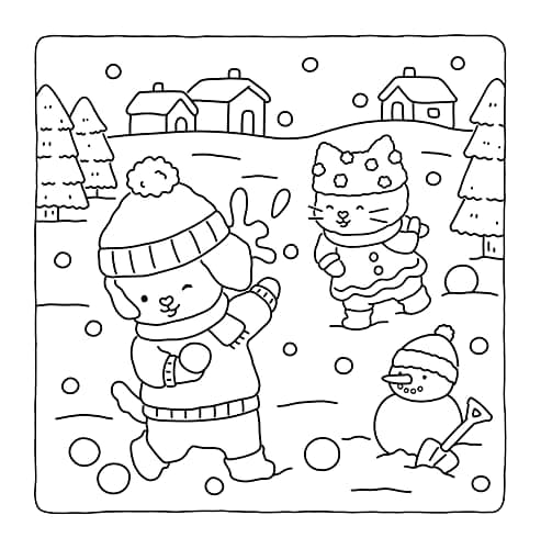 Fuzzy Hygge: Christmas Vibes Coloring Book for Adults & Teens Featuring Cozy Festive Holiday Winter Scenes with Adorable Animals Characters (Fuzzy Friends Coloring) thumbnail 8