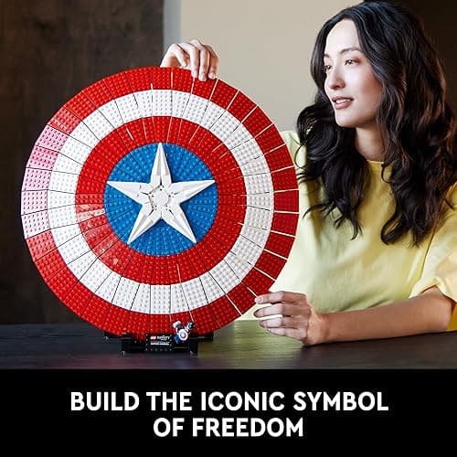 LEGO Marvel Captain America’s Shield 76262 Model Kit for Adults, Collectible Replica of Captain America’s Iconic Shield, This Disney Marvel Building Set for Adults Makes a Great Graduation Gift - Red, White, Blue thumbnail 3