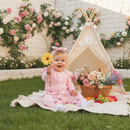 Suolongsama Newborn Baby Girl Clothes 3 6 12 18 Months Knit Long Sleeve Bubble Romper Cherry Printed Pants Headband Spring thumbnail 3