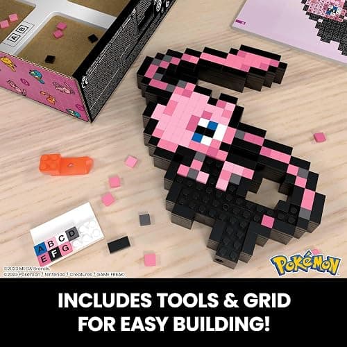 MEGA Pokemon Action Figure Building Set, Mew with 434 Pieces and Pixel Retro Style, for Table or Wall Decor, Build & Display Toy for Collectors thumbnail 6