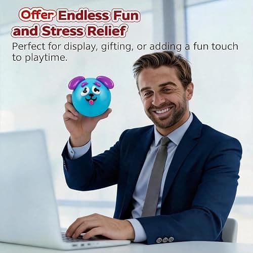 Smushers Squishy Fidget Toy with Interchangeable Faces, Dog Face Swap Squishy Stress Balls DIY Face Squeeze Toy Soft Dog Face Swap Stress Relief Sensory Squeeze Toy Home Office (F) thumbnail 4