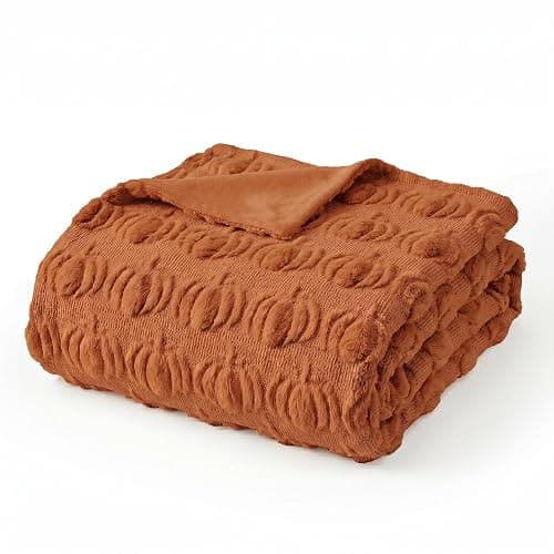 Horaldaily Fall Blanket Throw, Rust Red Pumpkin Autumn Harvest Soft Fuzzy Plush Faux Fur Cozy Blankets for Couch Sofa Bed Lounging, Ideal Gifts for Kids Adults Wife Self, 50x60 thumbnail 6