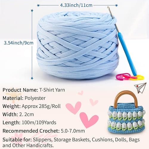 LEREATI Fettuccia per Borse a Uncinetto 285g/100m Cordino per Borse Uncinetto, Filato Cordoncino per Cestini, Tappeti, Fai da Te, Decorazioni, Artigianato (Blu Scuro) thumbnail 2
