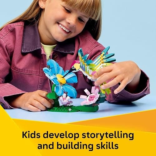 LEGO Creator 3 in1 Wild Animals: Colorful Hummingbird Building Toy for Girls, Boys, & Kids, Ages 8+ - Build a Bird, Butterfly, or Tropical Fish - Gift Idea for Birthdays - 31384 thumbnail 4