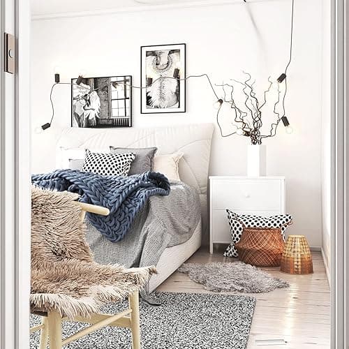 BOLUO White Nightstand 2 Drawer for Bedroom,Small Night Stand with Fabric Drawers End Table Modern - Medium 1 pc - White thumbnail 5