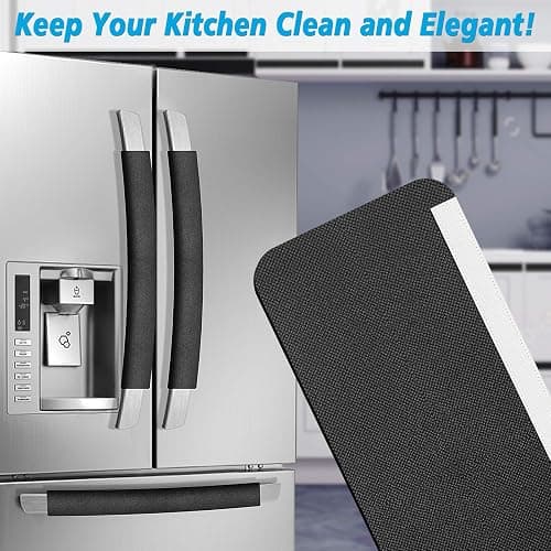 Miss.Silk Refrigerator Door Handle Covers, Set of 5, Keep Your Kitchen Appliance Clean from Smudges, Drips, Food Stains, Oil, Handmade Decor Protector for Fridge, Ovens, Dishwashers (Black) thumbnail 6