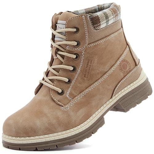 ANJOUFEMME Work Hiking Boots for Women Waterproof - Womens Outdoor Ankle Boots Lightweight Snow Winter Boots for Trekking Walking - Image 1