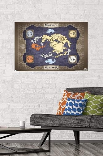 Nickelodeon Avatar: The Last Airbender - Map Wall Poster, 22.37" x 34.00", Poster & Mount Bundle thumbnail 2