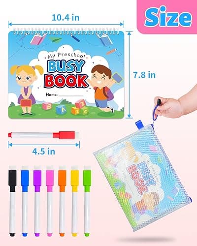 Benresive Montessori Busy Book for Toddlers 3-5, Preschool Learning Activities, Tracing Activity Coloring Books for Kids Ages 3-5, Educational Toys Gifts, Autism Sensory Travel Toys for Toddlers thumbnail 2