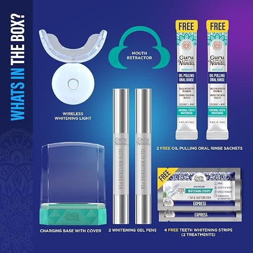 GuruNanda Professional Teeth Whitening Wireless Kit with LED Light & Whitening Pen, Helps Remove Surface Stains from Coffee, Food, Soda, 40 Treatments thumbnail 6
