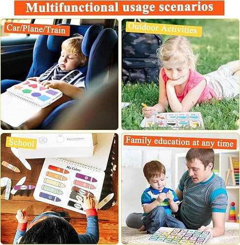 Mallify Busy Book for Toddlers 3-5, Montessori Busy Book with 30 Themes and 8 Markers, Kids Binder and Early Learning Toys, Preschool Busy Books for Toddlers, Tracing Coloring Book, BusyTots thumbnail 4