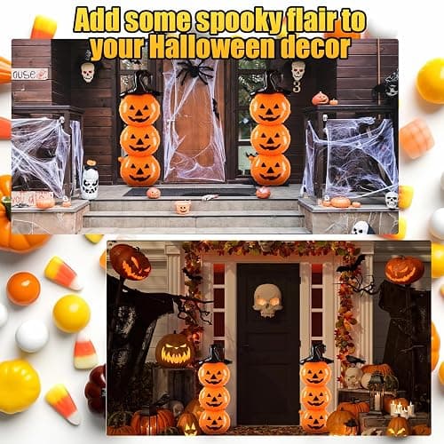 Liliful 2 PCS Scary Halloween Balloons Decorations Set - 31.5 Inch Foil Halloween Pumpkin Balloons for Holiday Birthday Party Supplies, Orange thumbnail 5