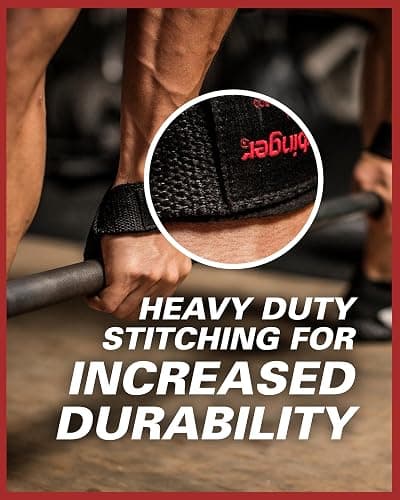 Harbinger Padded Cotton Lift Straps - Soft, Supportive Neotek Wrist Pads - 21.5" Length, 1.5" Width - Reinforced Edges & Heavy-duty Stitching - Cushions Wrists for Lifting Support thumbnail 5