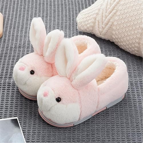 YILANLAN Women's Cute Bunny Animals Slippers Interesting Comfortable Furry Slippers Soft Plush Winter season Keep warm Home Slippers thumbnail 2
