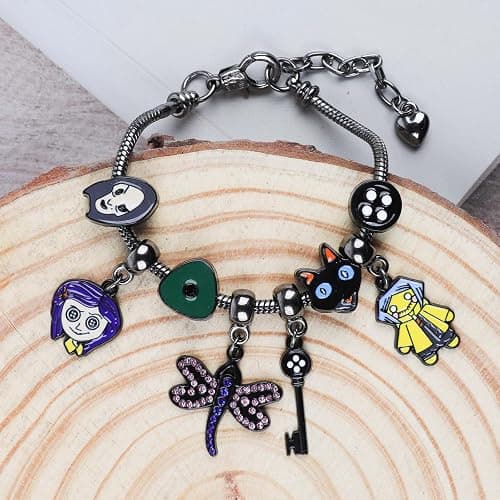 woxafo Coraline Bracelet Coraline Charm Accessories for Women Men, Coraline Jewelry for Halloween Costume Cosplay Movie Props Dress Up thumbnail 5