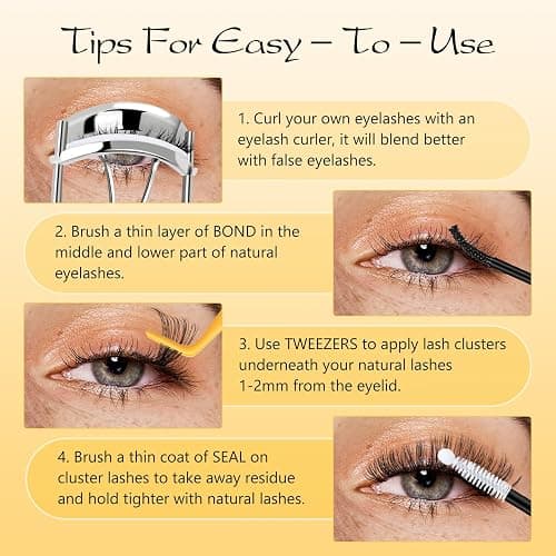 QUEWEL Lash Clusters Kit, 320 Pcs 30D+40D Lash Cluster Eyelash Extensions 9-16mm Lash Clusters Wispy Kit with Eyelash Clusters Bond and Seal Glue Remover Tweezers (30D+40D Kit) thumbnail 9