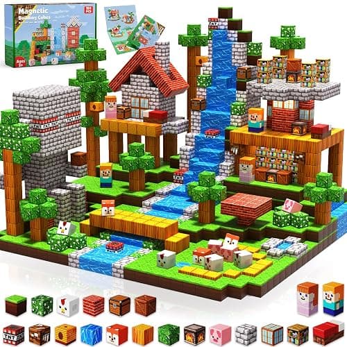 Magnetic Blocks-150PCS Grassland Magnetic Building Blocks Set, Kids Classroom Sensory Toy for Toddlers STEM Learning, Construction Stacking Toy for Kids 3+ Boys and Girls Christmas Birthday Gifts - Image 1