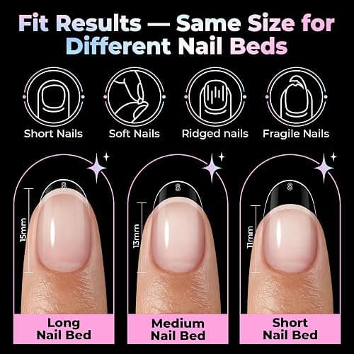UNA GELLA Oval Gel Nail Tips Short 15 Sizes Full Cover Pre-Etched 300PCS | Easy DIY Salon Oval Almond Press On Nails, Snug Fit & Long-Lasting Hold for Daily Wear, Home DIY Salon thumbnail 7