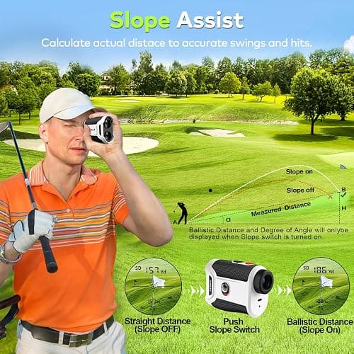 KOKVP Golf Rangefinder with Slope Switch, 1200 Yards ±0.5yd High Precision, Magnetic Mount, Vibration Flag Lock, USB-C Rechargeable & IP54 Weather-Resistant thumbnail 3