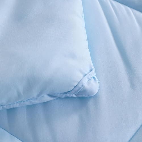 NTBAY Twin Comforter Set with Sheets, 5 Pieces Soft and Breathable Bedding Set, Twin Bed in a Bag, Down Alternative Comforter Set Solid Color All Season, Kids Bedding Set, Aqua thumbnail 6