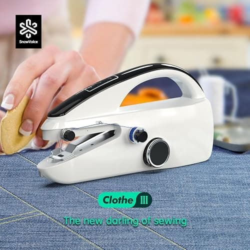 Handheld Sewing Machine,Two dear,Mini sewing machine,Easy to Use and Fast Stitch Suitable for Clothes,Fabrics, DIY Home Travel Electric Handheld Sewing Machine.(Black) thumbnail 2