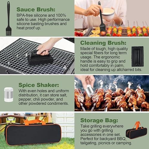EWFEN 35PCS Griddle Accessories Kit, Flat Top Grill Accessories Set for Blackstone and Camp Chef, Grill Spatula Set with Enlarged Spatulas, Basting Cover, Scraper for Outdoor Barbecue thumbnail 7